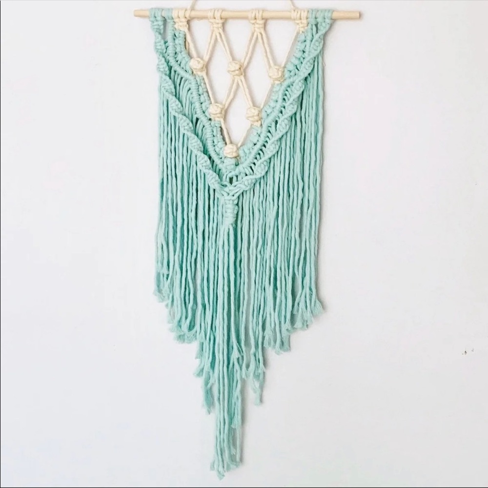 Boho Macrame Wallhanging • Mint - Picture 2 of 3